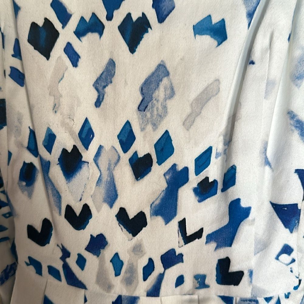 White House Black Market Geometric Print Fit and Flare Halter - Picture 5 of 5